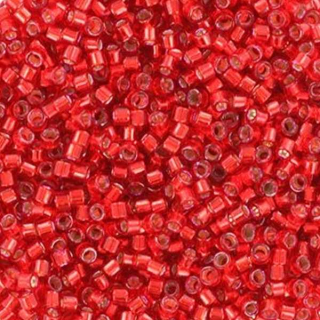 Miyuki DB-602 silverlined dyed red"11752"5g/bal