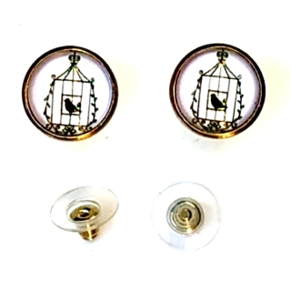Puzetové naušnice z kabošonů 12mm"171404"