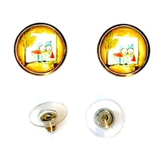 Puzetové naušnice z kabošonů 12mm"171437"