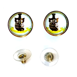 Puzetové naušnice z kabošonů 12mm"171544"