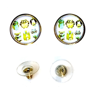 Puzetové naušnice z kabošonů 12mm"171648"