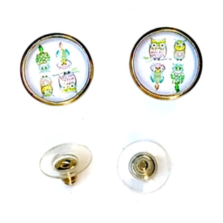 Puzetové naušnice z kabošonů 12mm"171709"