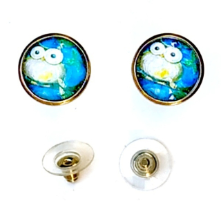Puzetové naušnice z kabošonů 12mm"171731"