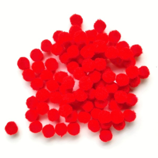 Bambulky červené cca 5mm "20539" 10g/bal