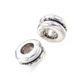 Kov.korálek 5x4mm barva starostříbro"20921"10ks/bal