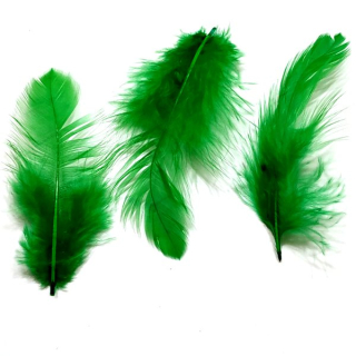 Péří zelená cca 1 - 10 cm"38037"10g/bal