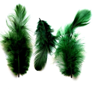 Péří tmavě zelená cca 1 - 10 cm"38040"10g/bal