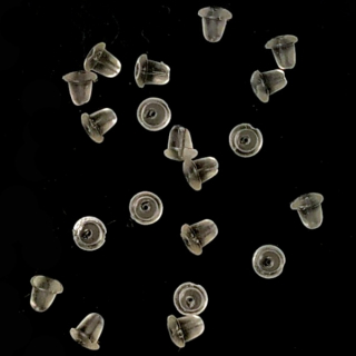 Silikonové náušnicové zarážky 4x4mm"77042"10párů/bal