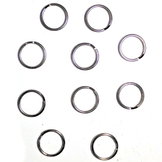 Dvojtý kroužek 12x2mm barva platina"77278"10ks/bal