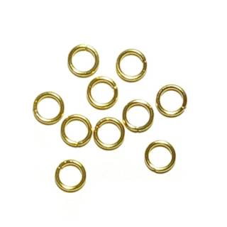 Kroužky ocel barva zlata 6mm"77631"10ks/bal