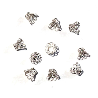 Kaplík filigránový barva stříbra 6x8mm"77819"10ks/bal